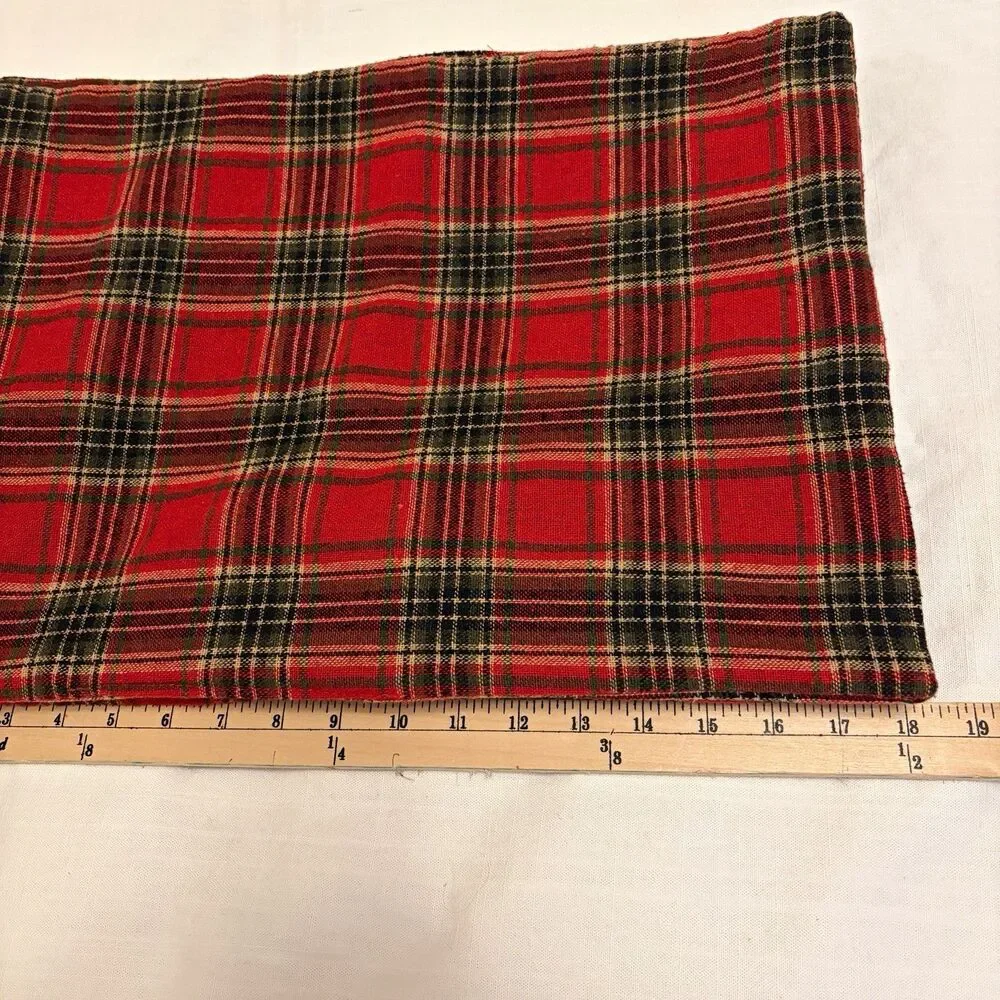 Reversible Holiday Christmas Plaid Cloth Placemats Set of 5 Red Green Black